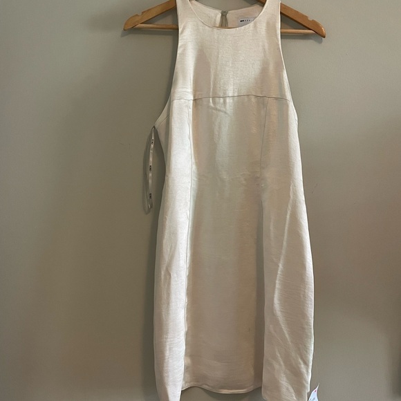 ASOS DESIGN satin racer neck mini dress in oyster - Picture 1 of 7